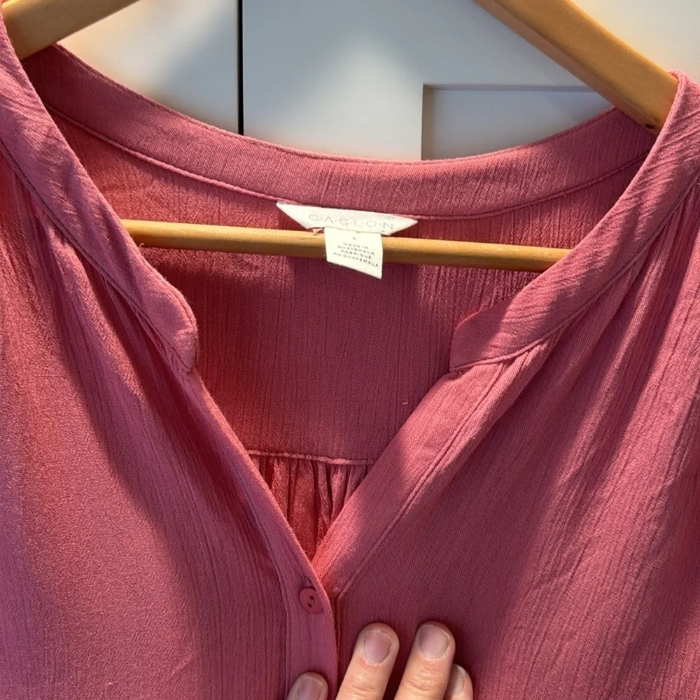 Caslon Oversized Rayon Blouse Blush Size large NWT - Picture 9 of 10